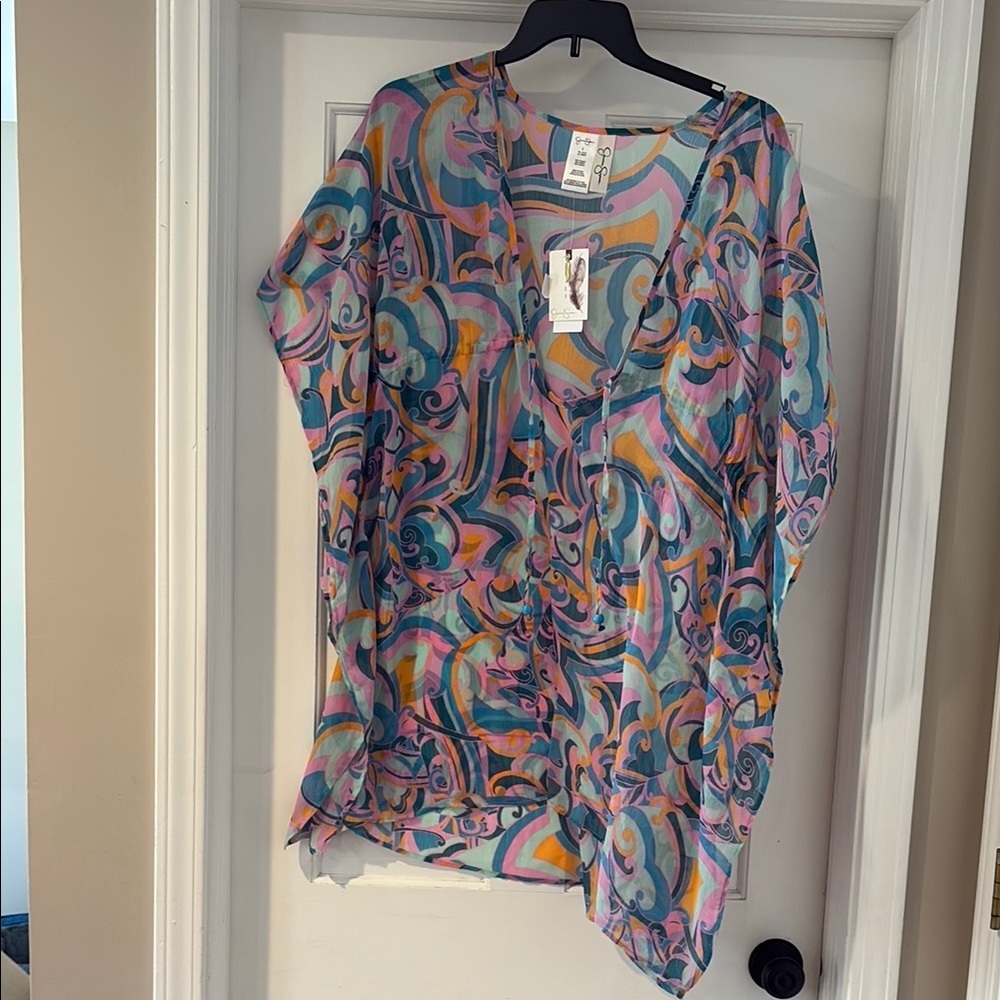 Vibrant Swirl Pattern Kimono Top